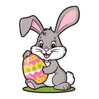 Pascua de Resurrección conejito participación un huevo vector