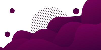 Abstract geometric dark purple wave 3D background. Wave color background with circle pattern design. Liquid shape composition. eps10 vector