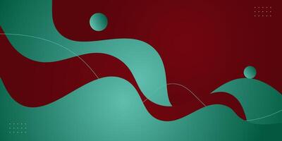 Abstract 3D wave art background design with red and green color combination for design. Eps10 vector
