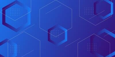 Abstract 3D blue hexagon background with simple shapes. Dynamic shape pattern design. eps10 vector