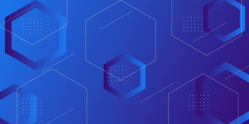 Abstract 3D blue hexagon background with simple shapes. Dynamic shape pattern design. eps10