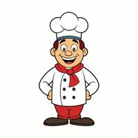 Smiling Cartoon Chef Standing in Uniform vector