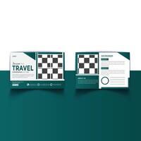 Modern professional travel post card design template vector