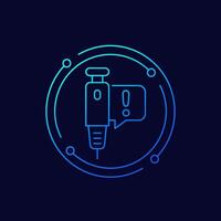 insulin injection icon, linear design vector