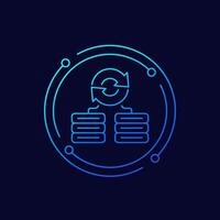 backup servers data icon, linear design vector
