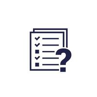 Survey, test icon on white vector