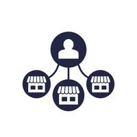 franchise owner or franchisor icon on white vector