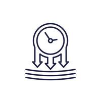 pressure or impact line icon with a clock vector