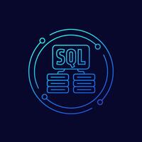 SQL servers icon, linear design vector