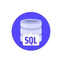 SQL icon, flat design vector
