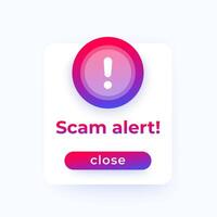 Scam alert, ui design vector