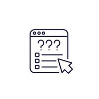 online survey line icon, vector