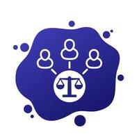 class action, legal case icon with people vector