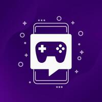 mobile games icon with a smart phone vector