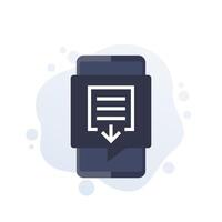 document download icon with a smart phone vector