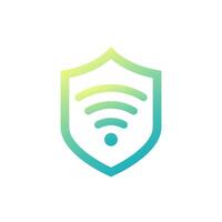 secure wi-fi icon with a shield vector
