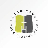 Logo design graphic concept creative premium stock image graphic letter TTH line font square top down scratch art monogram typography branding vector