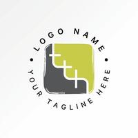 Logo design graphic concept creative premium stock image graphic letter TTH font square top down scratch connected monogram typography branding vector