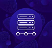 server, hosting icon, line design vector