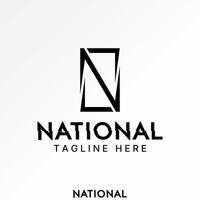 Logo design graphic concept creative premium stock image graphic initial N or Z line font square window infinity to monogram typography house vector