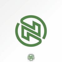 Logo design graphic concept creative premium stock image graphic initial N or Z line font circle connected infinity to monogram typography tech vector