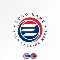 Logo design graphic concept creative premium stock image graphic three lines wave initial E font circle connect monogram typography sport tech vector