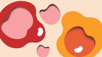Abstract colorful red and orange fluid blob shapes with liquid flowing concept illustration. vector