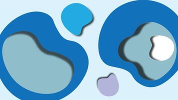 Abstract Blue fluid blob shapes with liquid or water flowing concept llustration. vector