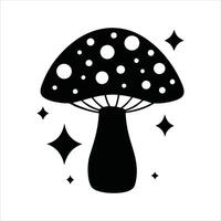 mystical mushroom illustration vector