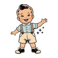 A cartoon boy with a star on his hand vector