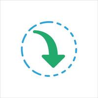 Downloading Status Icon Dashed Outline vector