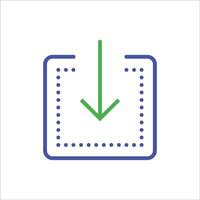 Downloading Status Icon Dashed Outline vector