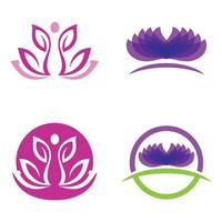 Four different logos for lotus flower vector