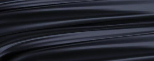 black gray silk fabric background with waves vector