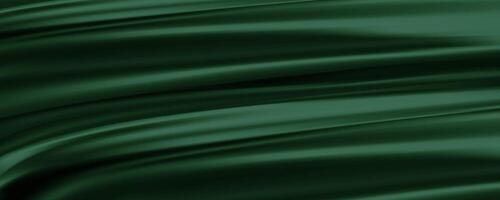 green silk fabric background with waves with shadow vector
