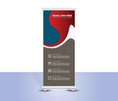 Modern geometric shapes roll up banner template design, ad banner, cover banner, display, pull banner design vector