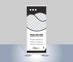 Modern abstract roll up banner template design vector