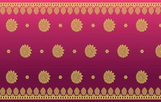 beautiful saree floral pattern vector