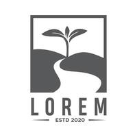 Logo for a company with a tree and a path vector