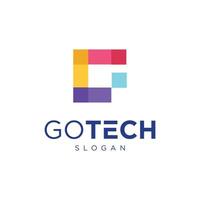 The logo for go tech vector
