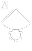cone 3D geometry shapes box Packaging Template. paper box Printable. vector