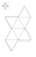 Octahedron 3D geometry shapes. box foldable packaging Template. vector