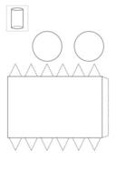 Cylinder box shape Packaging Template. vector