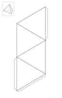 Triangular pyramid. Display box Packaging Template. outline die cut Printable. vector