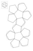 Dodecahedron 3D geometry shapes Packaging Template. box Cover paper Template vector