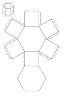 hexagonal prism box Packaging Template. vector