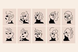 Abstract Faces Illustration vector