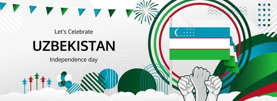 Attractive modern design to use as Uzbekistan national day greeting card vector