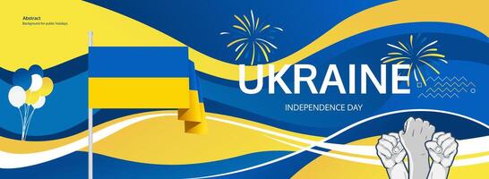 Dynamic poster idea for the Independence Day of Ukraine, with a flag and a strong fist symbolizing pride. vector