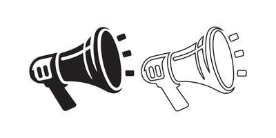 Two Megaphones in Solid and Outline Style for Communication Icon vector